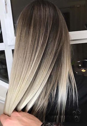 Ombré hair blond gris